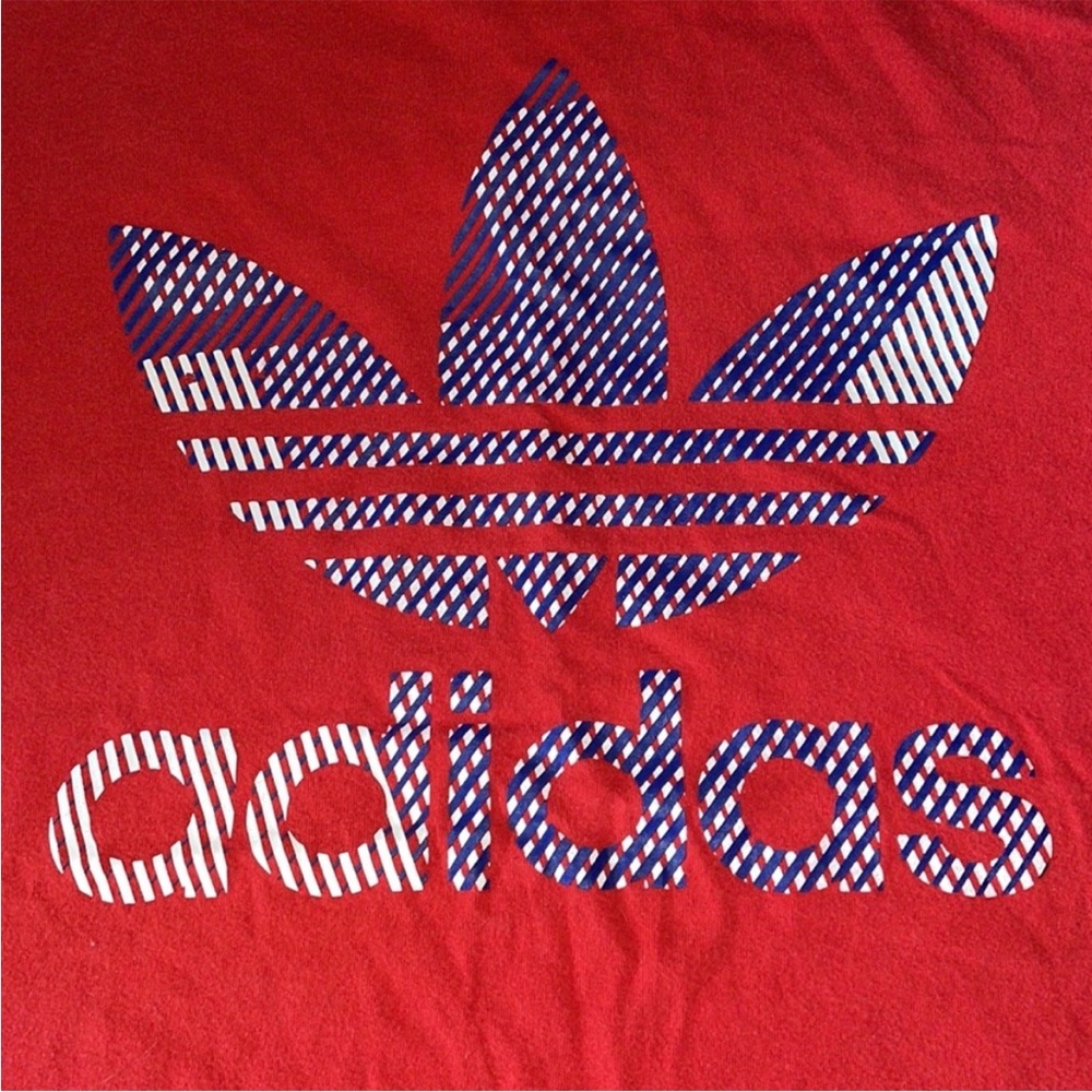 Adidas Trefoil Graphic Athletic Red T-Shirt boys size 10 - Picture 2 of 4